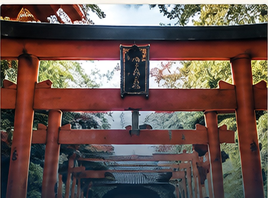 神社の朱色の鳥居